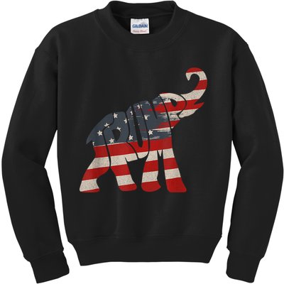 President Trump 2024 Republican Elephant Trump Supporter Kids Sweatshirt