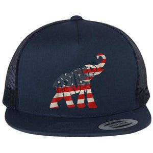 President Trump 2024 Republican Elephant Trump Supporter Flat Bill Trucker Hat