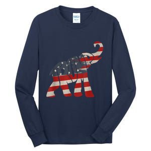 President Trump 2024 Republican Elephant Trump Supporter Tall Long Sleeve T-Shirt