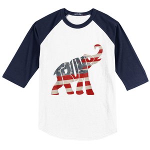 President Trump 2024 Republican Elephant Trump Supporter Baseball Sleeve Shirt