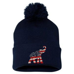 President Trump 2024 Republican Elephant Trump Supporter Pom Pom 12in Knit Beanie