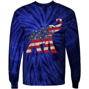 President Trump 2024 Republican Elephant Trump Supporter Tie-Dye Long Sleeve Shirt