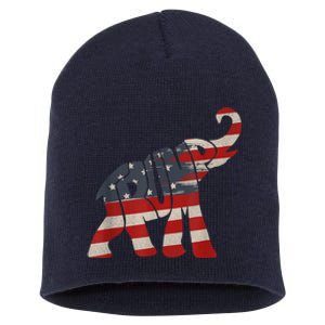 President Trump 2024 Republican Elephant Trump Supporter Short Acrylic Beanie