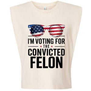 Pro Trump 2024 IM Voting For The Convicted Felon Garment-Dyed Women's Muscle Tee