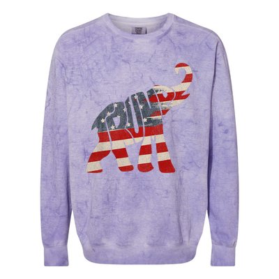 President Trump 2024 Republican Elephant Trump Supporter Colorblast Crewneck Sweatshirt