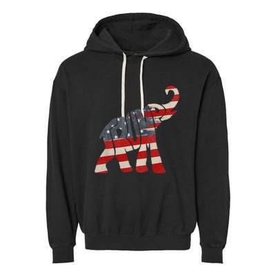 President Trump 2024 Republican Elephant Trump Supporter Garment-Dyed Fleece Hoodie