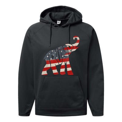 President Trump 2024 Republican Elephant Trump Supporter Performance Fleece Hoodie