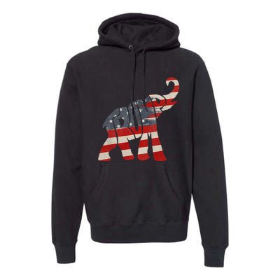 President Trump 2024 Republican Elephant Trump Supporter Premium Hoodie