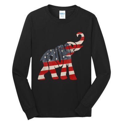 President Trump 2024 Republican Elephant Trump Supporter Tall Long Sleeve T-Shirt