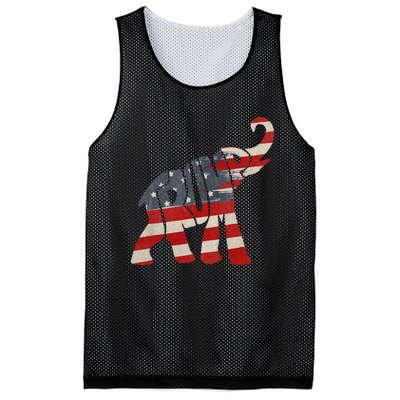 President Trump 2024 Republican Elephant Trump Supporter Mesh Reversible Basketball Jersey Tank