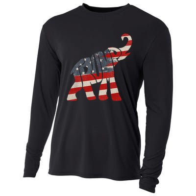 President Trump 2024 Republican Elephant Trump Supporter Cooling Performance Long Sleeve Crew