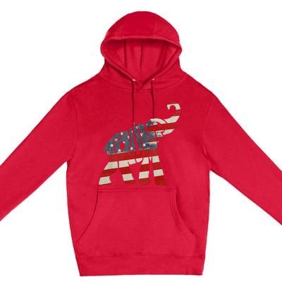 President Trump 2024 Republican Elephant Trump Supporter Premium Pullover Hoodie