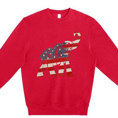 President Trump 2024 Republican Elephant Trump Supporter Premium Crewneck Sweatshirt