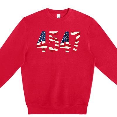 President Trump 2024 Vintage 45 47 Usa Premium Crewneck Sweatshirt