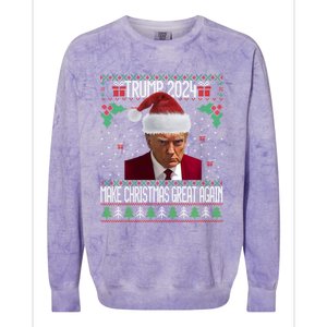 President Trump 2024 Mugshot Make Christmas Great Again Gift Colorblast Crewneck Sweatshirt