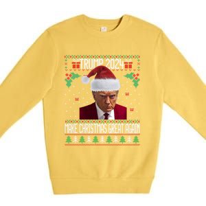 President Trump 2024 Mugshot Make Christmas Great Again Gift Premium Crewneck Sweatshirt