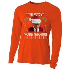 President Trump 2024 Mugshot Make Christmas Great Again Gift Cooling Performance Long Sleeve Crew