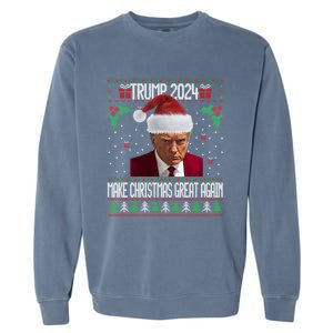 President Trump 2024 Mugshot Make Christmas Great Again Gift Garment-Dyed Sweatshirt