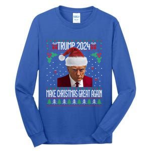 President Trump 2024 Mugshot Make Christmas Great Again Gift Tall Long Sleeve T-Shirt