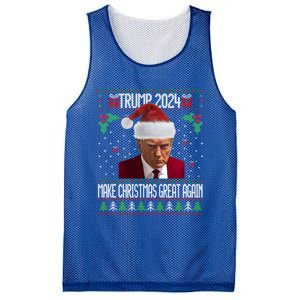 President Trump 2024 Mugshot Make Christmas Great Again Gift Mesh Reversible Basketball Jersey Tank