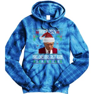 President Trump 2024 Mugshot Make Christmas Great Again Gift Tie Dye Hoodie