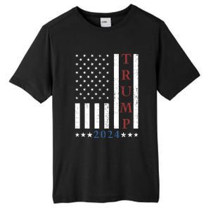 Pro Trump 2024 American Flag Tall Fusion ChromaSoft Performance T-Shirt