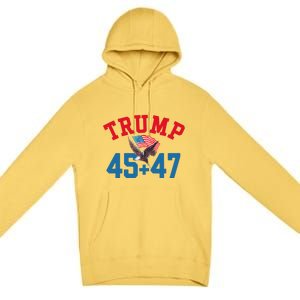 Patriotic Trump 45 And 47 Victory Winner Won Patriotic Flag Premium Pullover Hoodie