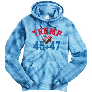 Patriotic Trump 45 And 47 Victory Winner Won Patriotic Flag Tie Dye Hoodie