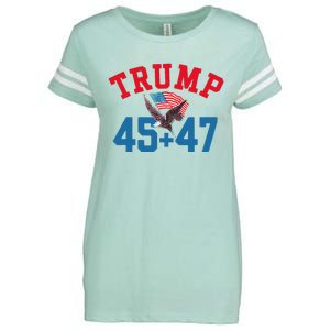 Patriotic Trump 45 And 47 Victory Winner Won Patriotic Flag Enza Ladies Jersey Football T-Shirt