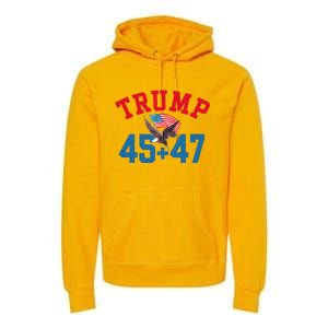 Patriotic Trump 45 And 47 Victory Winner Won Patriotic Flag Premium Hoodie