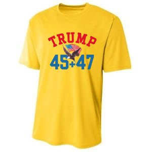 Patriotic Trump 45 And 47 Victory Winner Won Patriotic Flag Performance Sprint T-Shirt