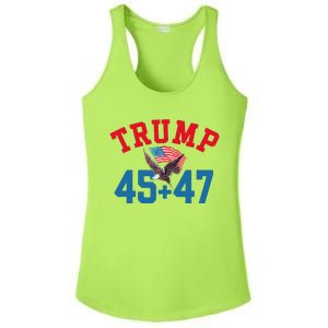 Patriotic Trump 45 And 47 Victory Winner Won Patriotic Flag Ladies PosiCharge Competitor Racerback Tank