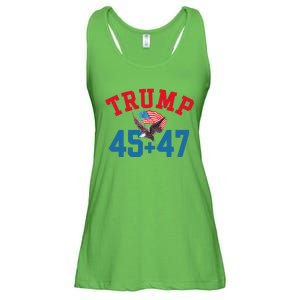 Patriotic Trump 45 And 47 Victory Winner Won Patriotic Flag Ladies Essential Flowy Tank