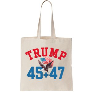 Patriotic Trump 45 And 47 Victory Winner Won Patriotic Flag Tote Bag