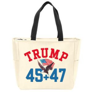 Patriotic Trump 45 And 47 Victory Winner Won Patriotic Flag Zip Tote Bag