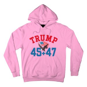 Patriotic Trump 45 And 47 Victory Winner Won Patriotic Flag Hoodie