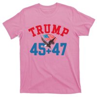 Patriotic Trump 45 And 47 Victory Winner Won Patriotic Flag T-Shirt