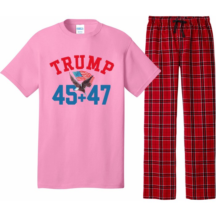 Patriotic Trump 45 And 47 Victory Winner Won Patriotic Flag Pajama Set