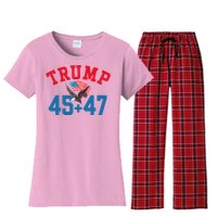 Patriotic Trump 45 And 47 Victory Winner Won Patriotic Flag Women's Flannel Pajama Set