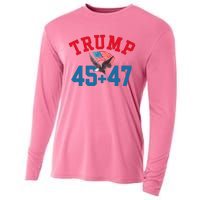 Patriotic Trump 45 And 47 Victory Winner Won Patriotic Flag Cooling Performance Long Sleeve Crew