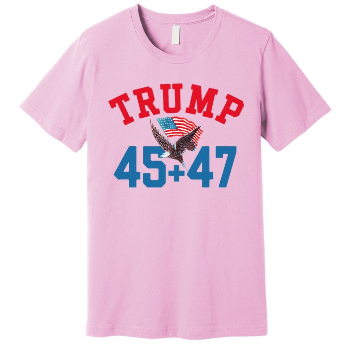 Patriotic Trump 45 And 47 Victory Winner Won Patriotic Flag Premium T-Shirt