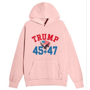 Patriotic Trump 45 And 47 Victory Winner Won Patriotic Flag Urban Pullover Hoodie