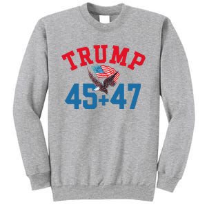 Patriotic Trump 45 And 47 Victory Winner Won Patriotic Flag Sweatshirt