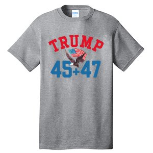 Patriotic Trump 45 And 47 Victory Winner Won Patriotic Flag Tall T-Shirt