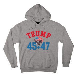 Patriotic Trump 45 And 47 Victory Winner Won Patriotic Flag Tall Hoodie