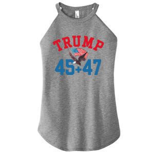 Patriotic Trump 45 And 47 Victory Winner Won Patriotic Flag Women's Perfect Tri Rocker Tank