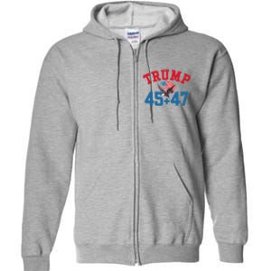 Patriotic Trump 45 And 47 Victory Winner Won Patriotic Flag Full Zip Hoodie