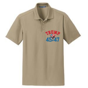 Patriotic Trump 45 And 47 Victory Winner Won Patriotic Flag Dry Zone Grid Polo