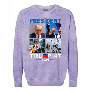 President Trump 47 2024 Colorblast Crewneck Sweatshirt