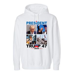 President Trump 47 2024 Garment-Dyed Fleece Hoodie